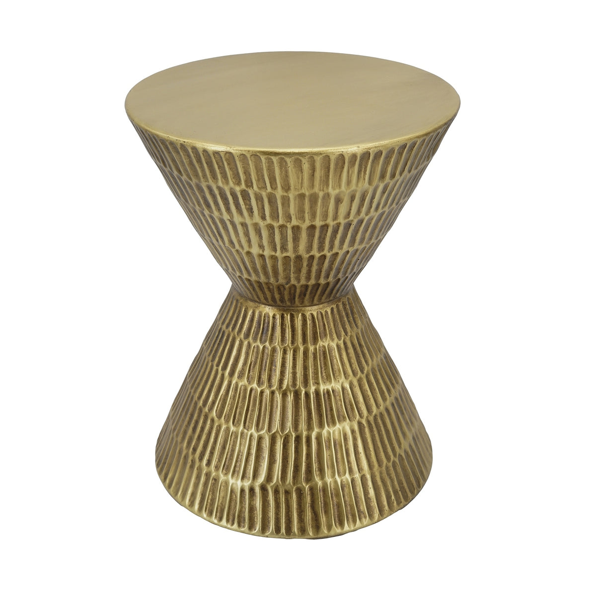 Modern European furniture - Antique Gold Hourglass Shape Side Table - www.oroa.com