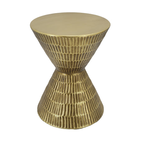 Modern European furniture - Antique Gold Hourglass Shape Side Table - www.oroa.com