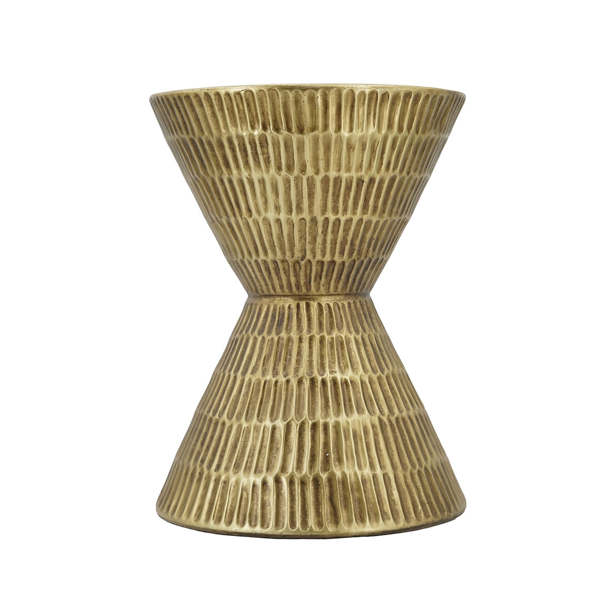 Modern European furniture - Antique Gold Hourglass Shape Side Table - www.oroa.com