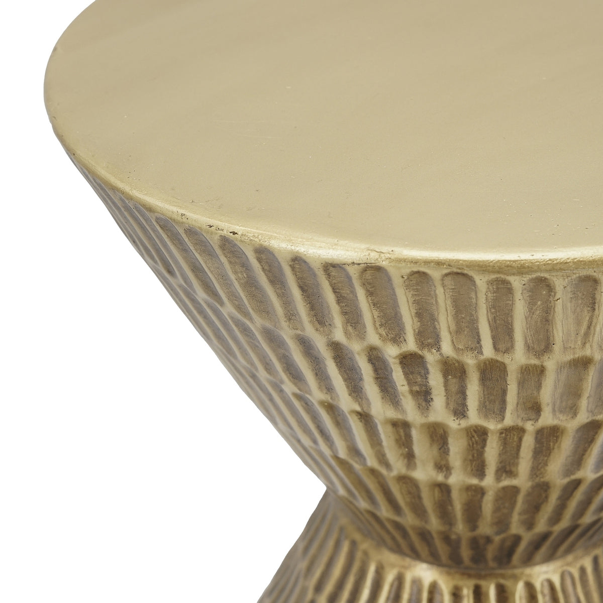 Modern European furniture - Antique Gold Hourglass Shape Side Table - www.oroa.com