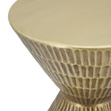 Modern European furniture - Antique Gold Hourglass Shape Side Table - www.oroa.com