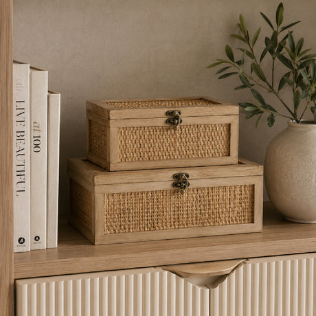 Woven Rattan Decorative Boxes (2) | OROA