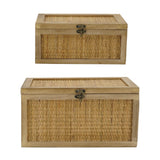 Woven Rattan Decorative Boxes (2) | OROA
