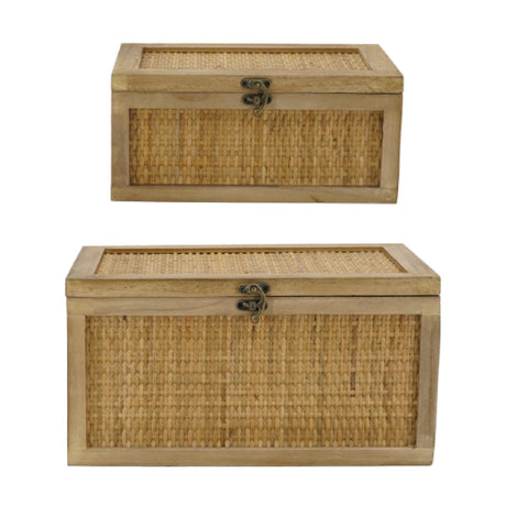 Woven Rattan Decorative Boxes (2) | OROA