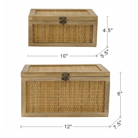 Woven Rattan Decorative Boxes (2) | OROA