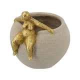Round Planter with Abstract Figurine | OROA