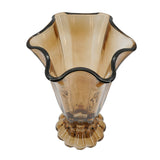 Vintage Brown Ruffle Glass Vase (Set of 2) | OROA