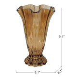 Vintage Brown Ruffle Glass Vase (Set of 2) | OROA
