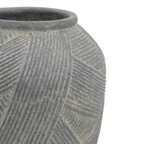 Gray Cross-Hatch Terracotta Vase | OROA