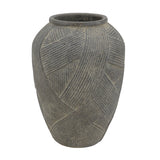 Gray Cross-Hatch Terracotta Vase | OROA
