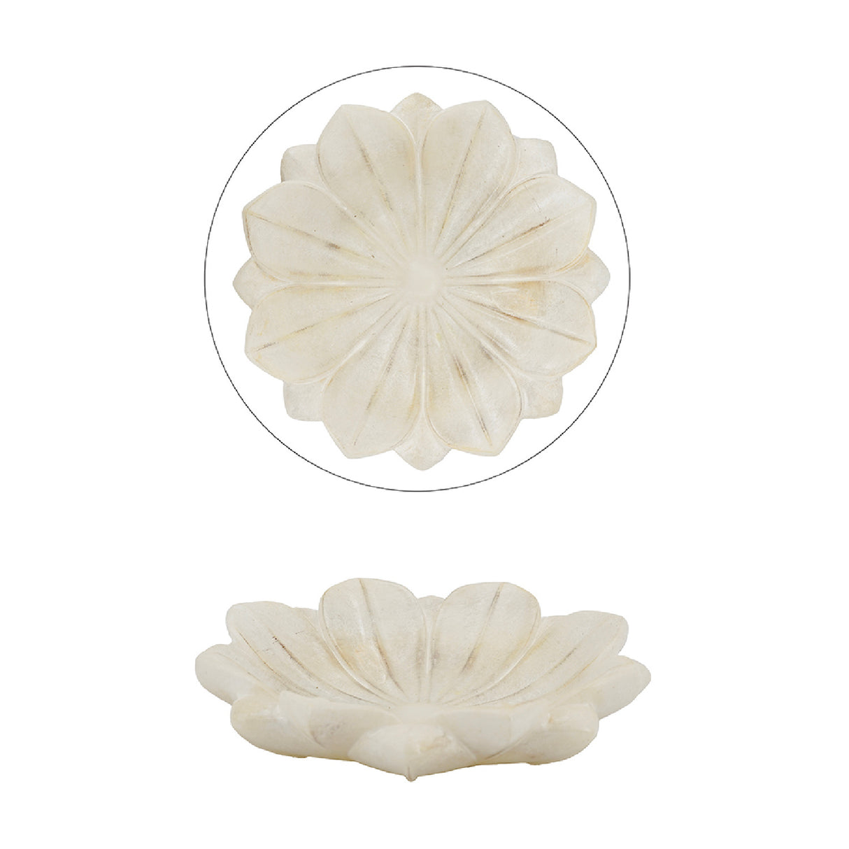Hand-Finished Lotus Flower Decorative Bowl | OROA