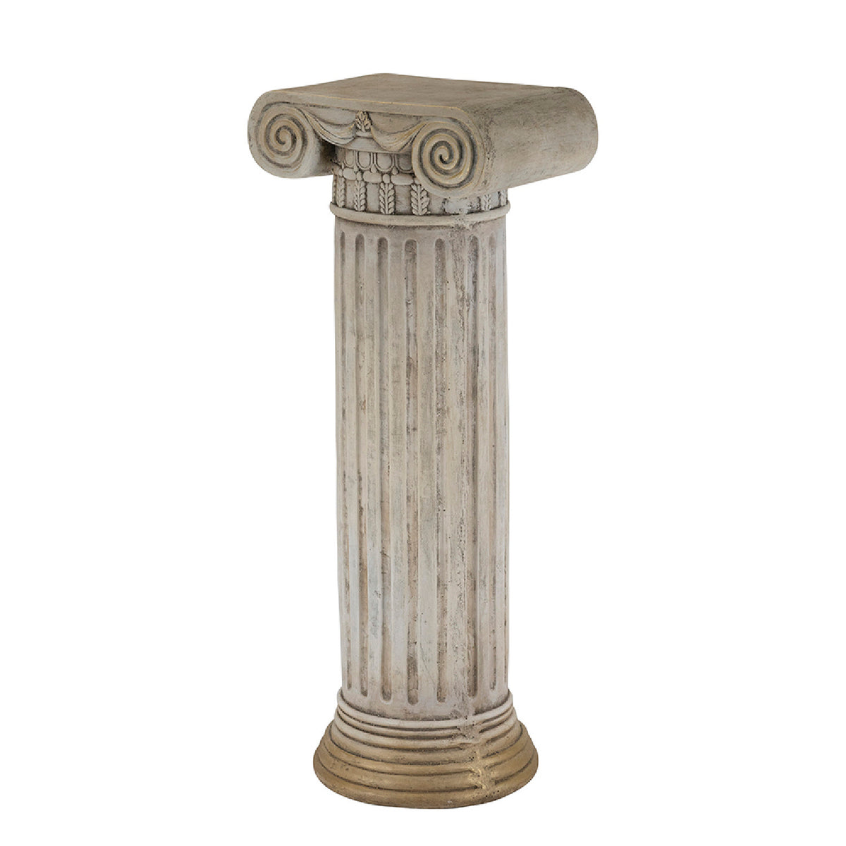 Antique White Ribbed Magnesium Pedestal | OROA