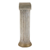 Antique White Ribbed Magnesium Pedestal | OROA