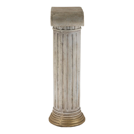 Antique White Ribbed Magnesium Pedestal | OROA