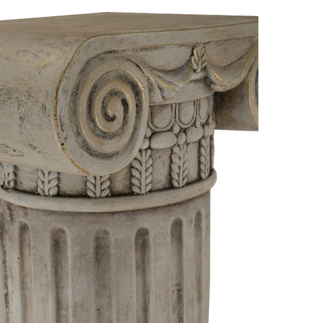 Antique White Ribbed Magnesium Pedestal | OROA