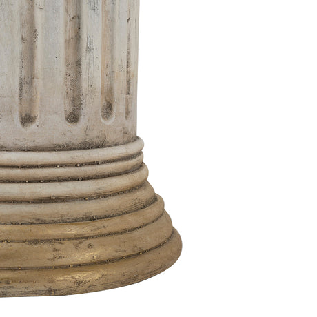 Antique White Ribbed Magnesium Pedestal | OROA