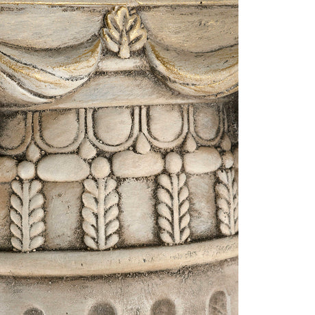 Antique White Ribbed Magnesium Pedestal | OROA