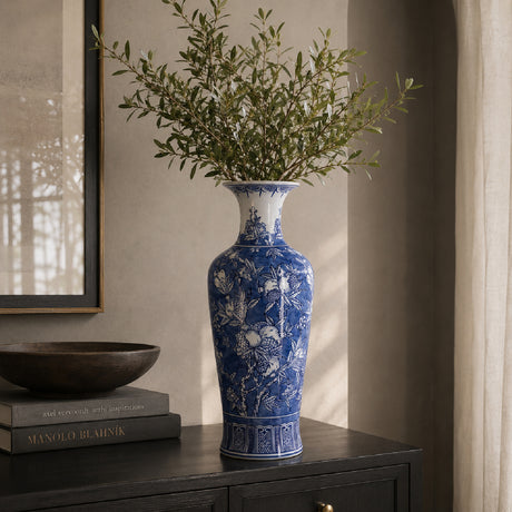 Modern European furniture - Blue and White Chinoiserie Porcelain Vase - www.oroa.com