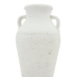 Rustic White Terracotta Tall Vase with Handles | OROA