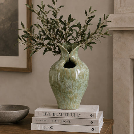 Sage Green Sculptural Ceramic Vase | OROA
