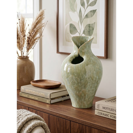 Sage Green Sculptural Ceramic Vase | OROA