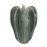 Sculptural Sage Green Ribbed Ceramic Flower Vase | OROA