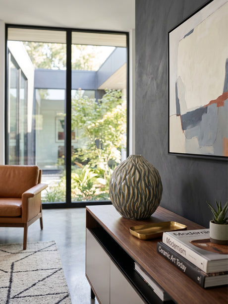 Gray Marbled Ceramic Vase | OROA