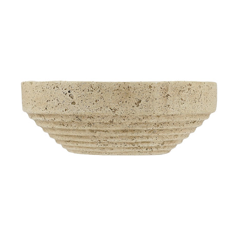 Cement Ribbed Decorative Bowl | OROA