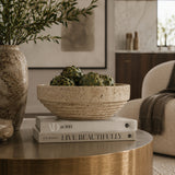 Cement Ribbed Decorative Bowl | OROA