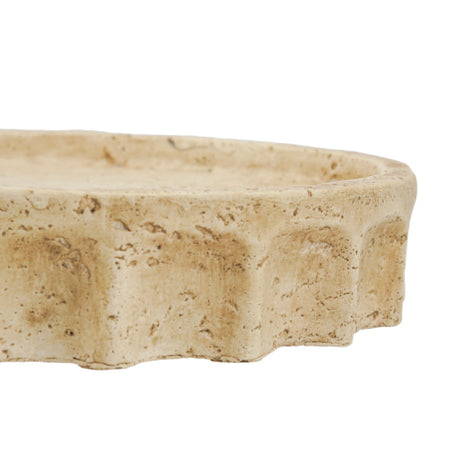 Fluted Cement Decorative Tray | OROA
