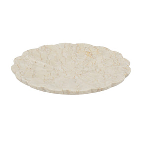 Scalloped Natural Marble Decorative Tray - OROA - view 1