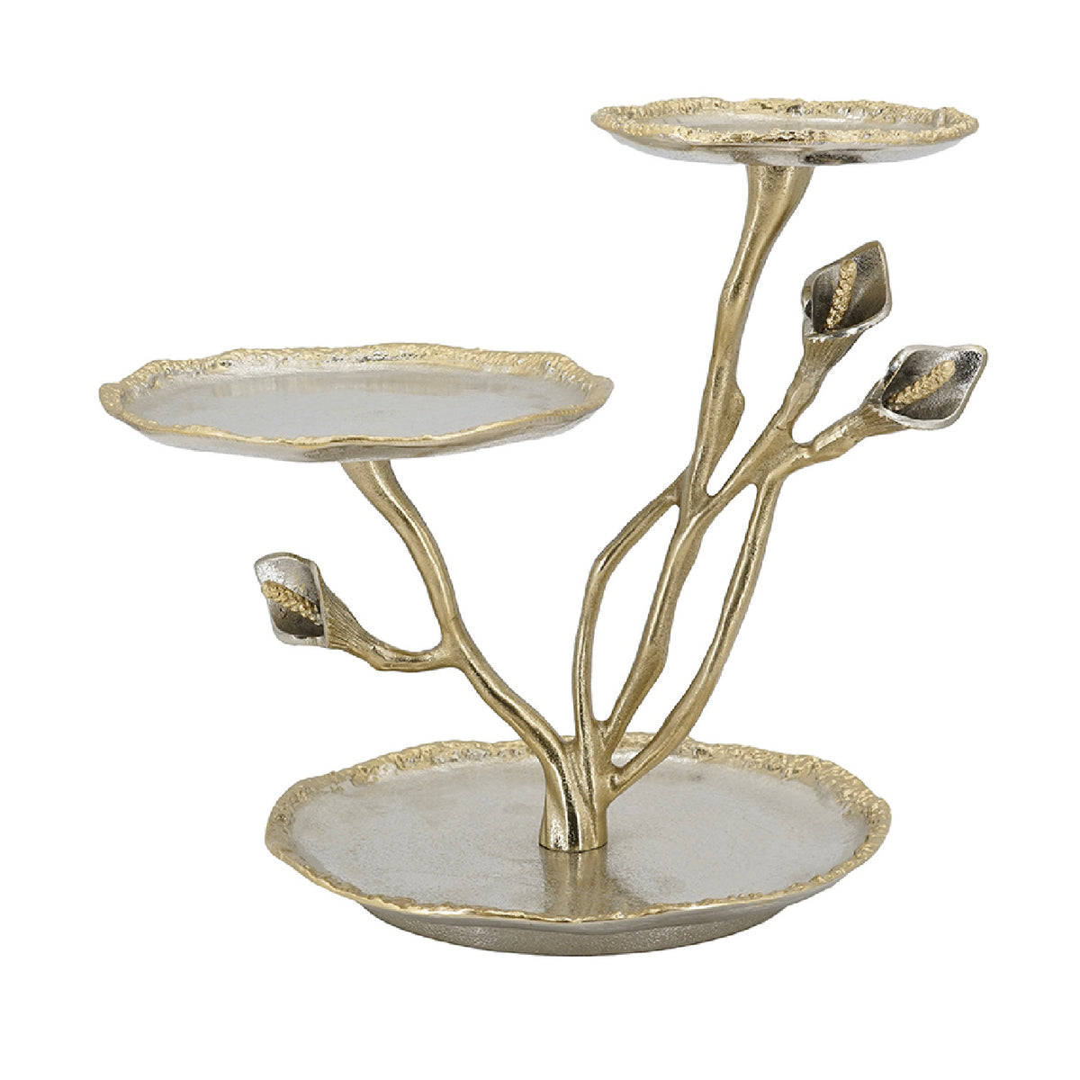 3-Tier Calla Lily Decorative Tray | OROA