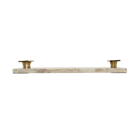 Modern European furniture - Beige Marble Tray with Gold Handles - www.oroa.com