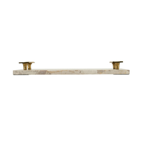 Modern European furniture - Beige Marble Tray with Gold Handles - www.oroa.com