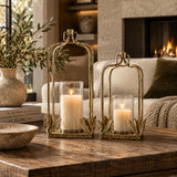 Golden Arched Iron Lantern Set (2) | OROA
