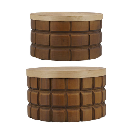 Textured Wood Decorative Box Set (2) | OROA