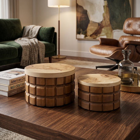 Textured Wood Decorative Box Set (2) | OROA