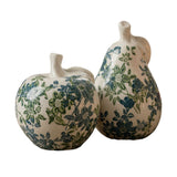 Floral Ceramic Pear and Apple Decor Set (2) | OROA