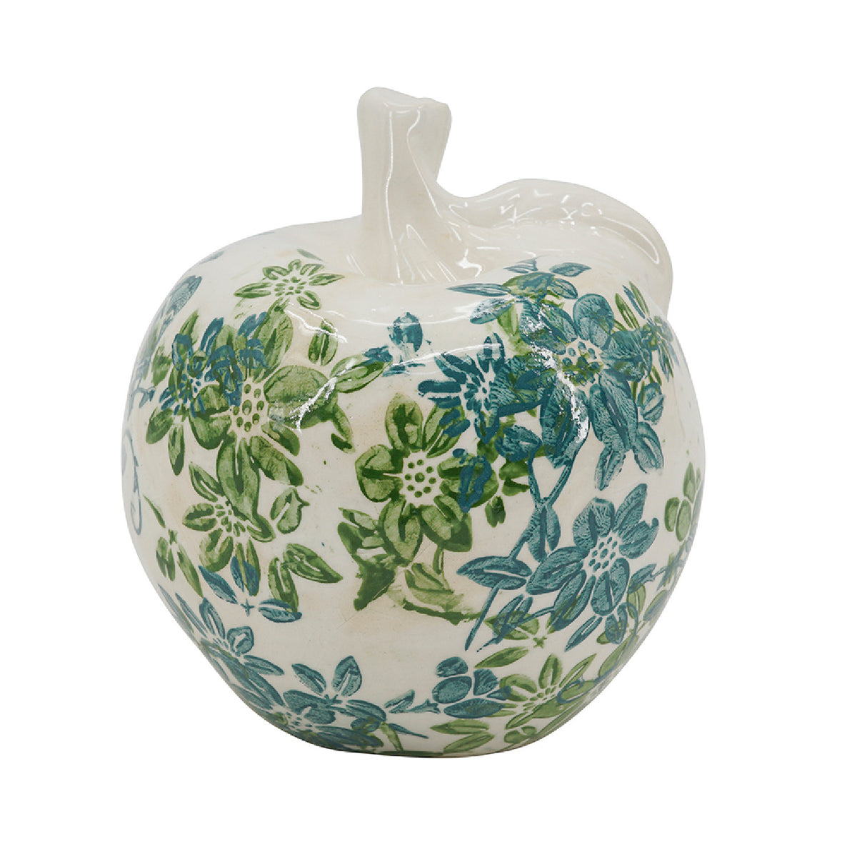 Floral Ceramic Pear and Apple Decor Set (2) | OROA