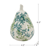 Floral Ceramic Pear and Apple Decor Set (2) | OROA