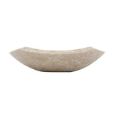 Modern European furniture - Warm Beige Marble Decorative Shallow Bowl Plate - www.oroa.com