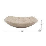 Modern European furniture - Warm Beige Marble Decorative Shallow Bowl Plate - www.oroa.com