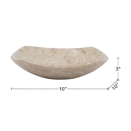 Modern European furniture - Warm Beige Marble Decorative Shallow Bowl Plate - www.oroa.com