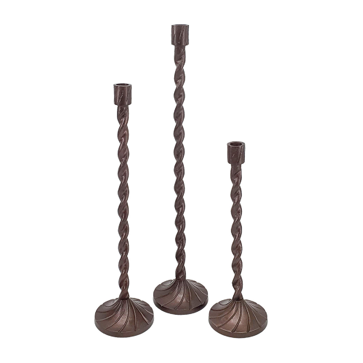Handcrafted Aluminum Taper Candle Holders (3) | OROA