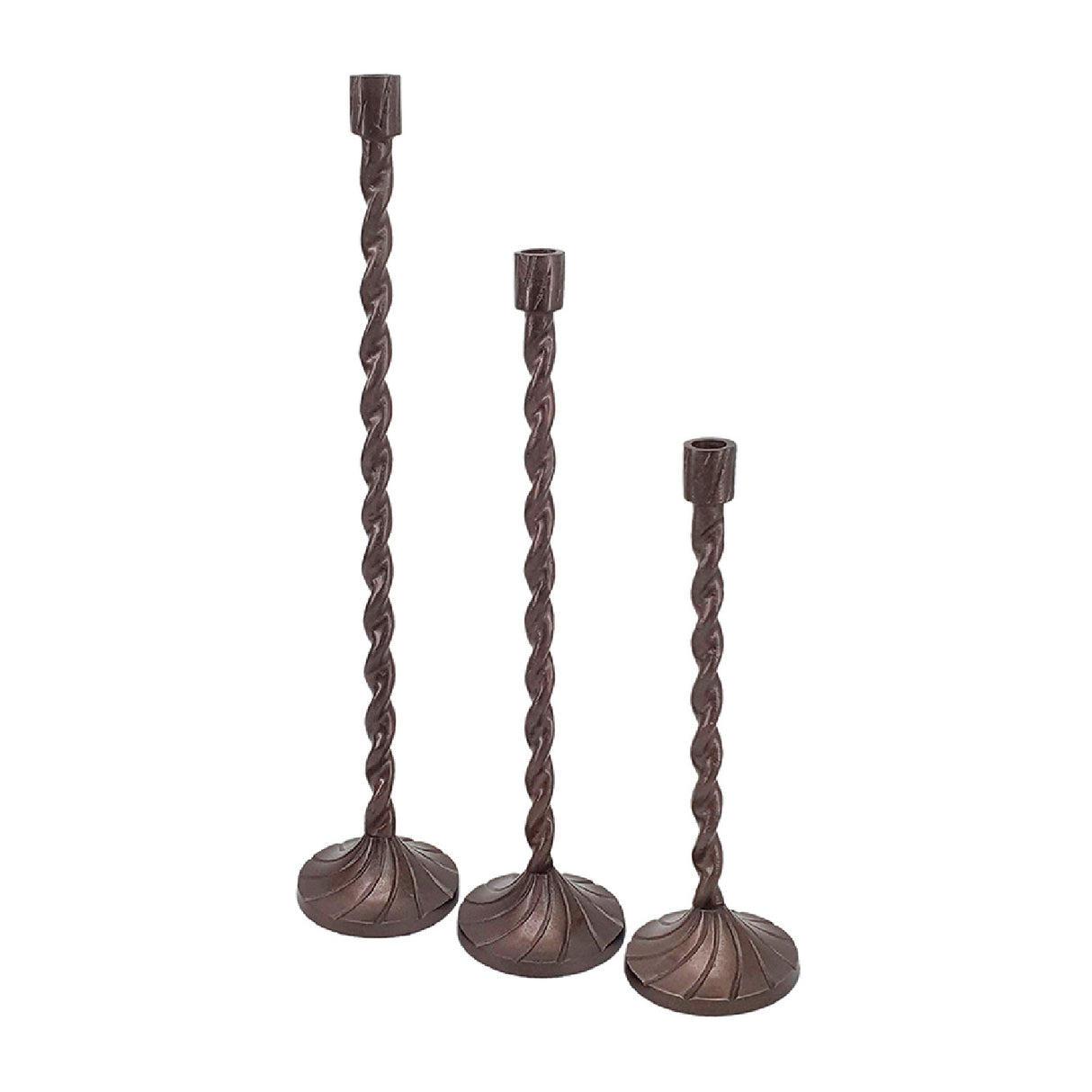 Handcrafted Aluminum Taper Candle Holders (3) | OROA