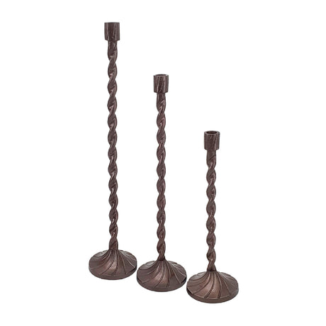 Handcrafted Aluminum Taper Candle Holders (3) | OROA