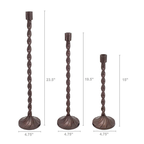 Handcrafted Aluminum Taper Candle Holders (3) | OROA