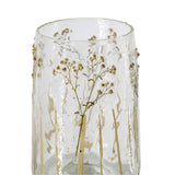 Clear Glass Vase with Green Botanical Motifs | OROA