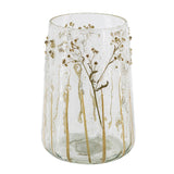 Clear Glass Vase with Green Botanical Motifs | OROA
