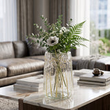 Clear Glass Vase with Green Botanical Motifs | OROA